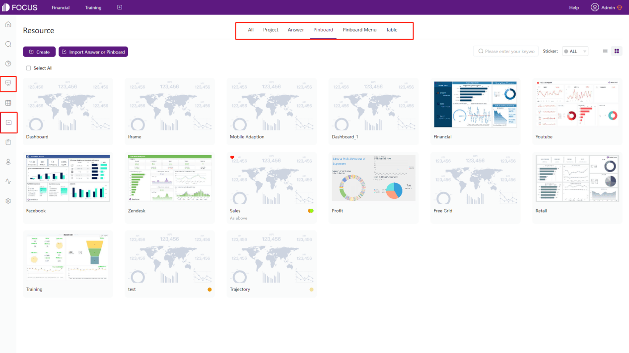 Figure 2-55 Dashboard management - DFC