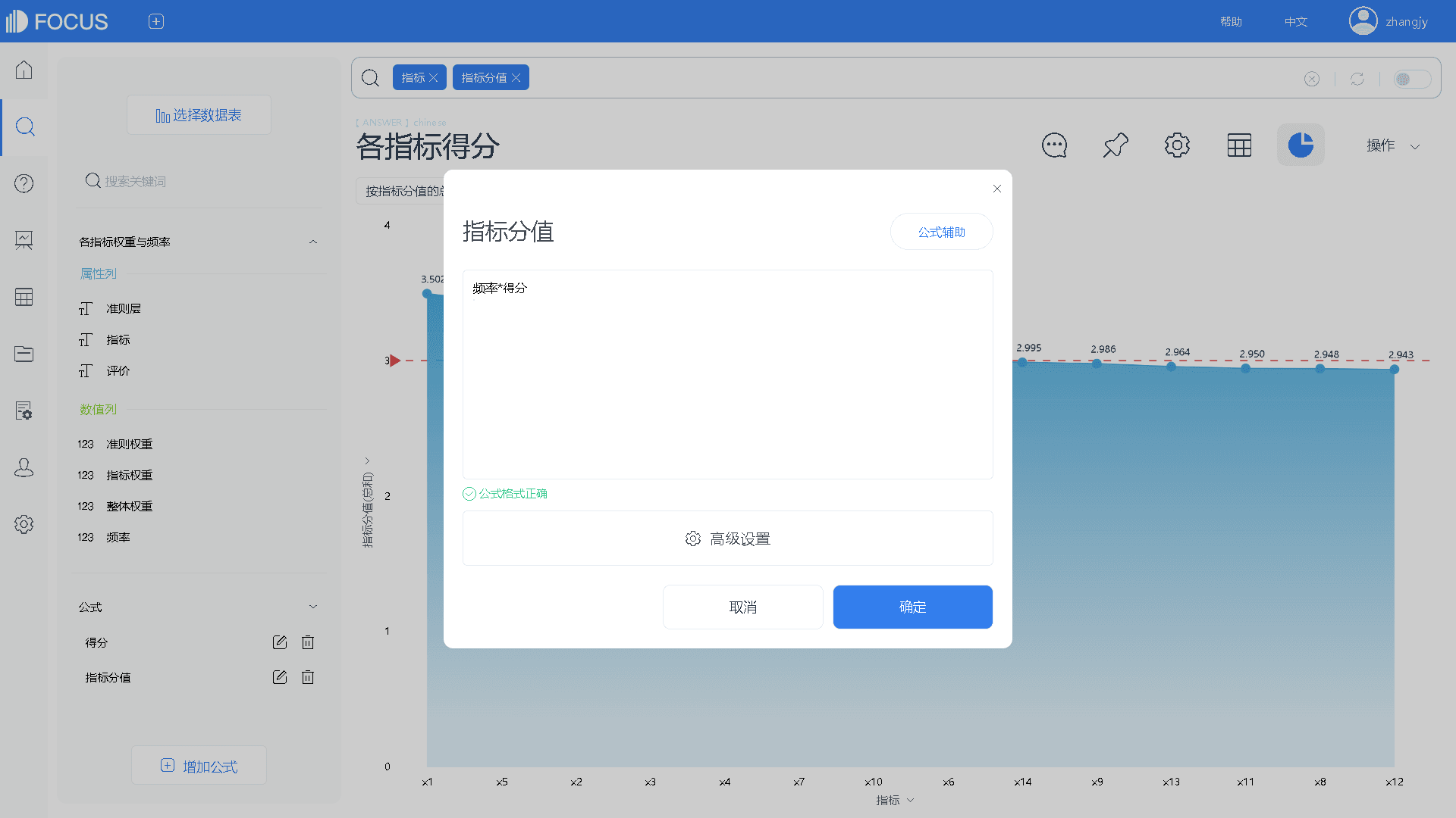 公式-折线-指标分值